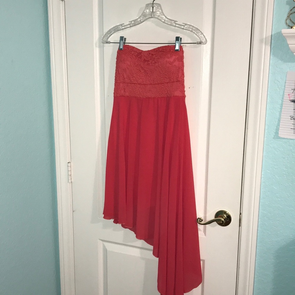 Corral Asymmetrical Strapless Dress with Lace
